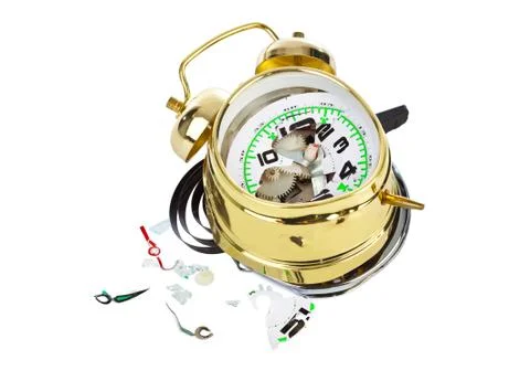 Broken alarm clock Foto stock