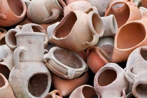 Broken amphoras Stock Photos