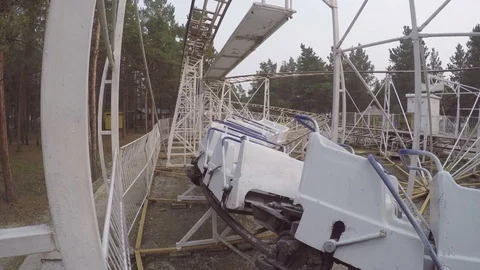 Broken amusement park. Full HD footage Stock Footage 69804560