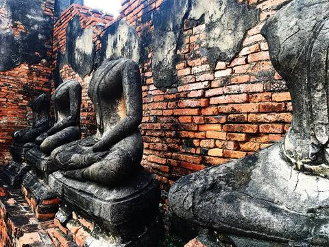 Broken Ancient Buddha Stock Photos
