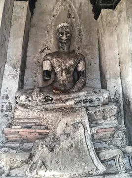 Broken Ancient Buddha Stock Photos