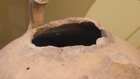 Broken Ancient Clay Jug Close-Up Stock Footage 293720304