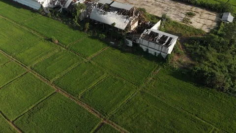 Broken and abandoned factory Stock Footage 119694088
