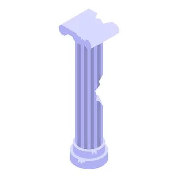 Broken antique column representing ancient history and architecture Ilustración de archivo