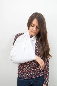 Broken arm immobilized Stock Photos