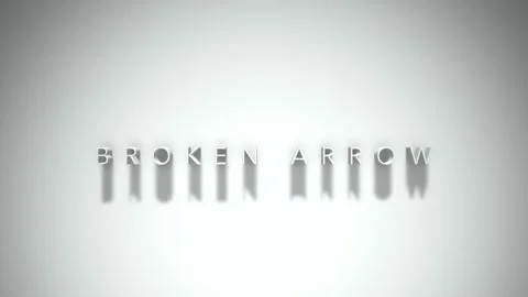 BROKEN ARROW 3D title animation with shadows on a white background Vídeo Stock 296754537