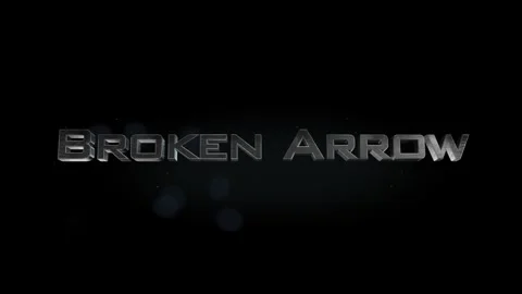 Broken Arrow 3D title word made with metal animation text on transparent black Stock Footage 255624838