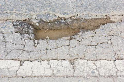 Broken asphalt Stock Photos