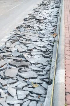 Broken Asphalt Stock Photos