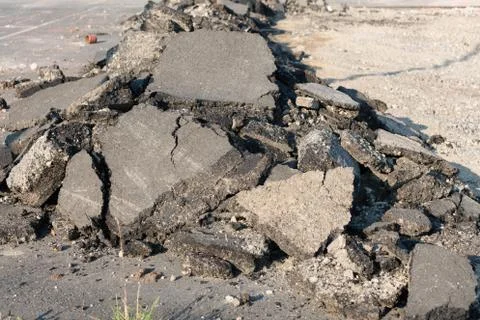Broken asphalt Stock Photos