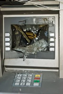 Broken atm Stock Photos