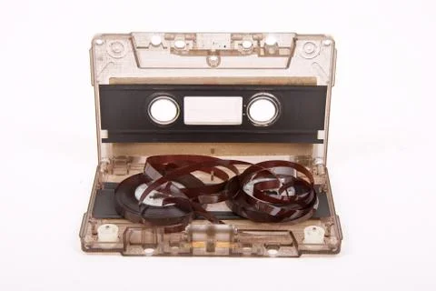 Broken audio cassette Stock Photos