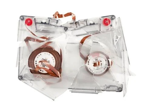 Broken audio cassette Stock Photos