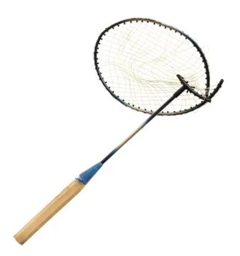Broken badminton racket Stock Photos