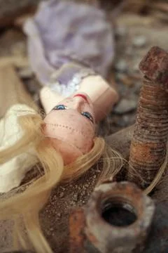 Broken barbie Foto stock