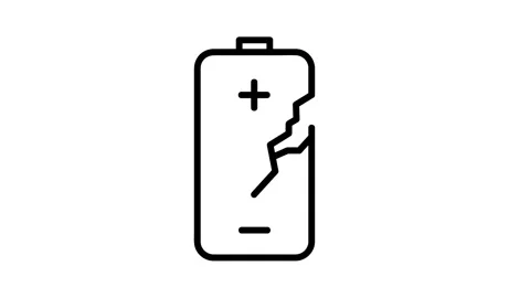 Broken battery Vídeo Stock 342876593
