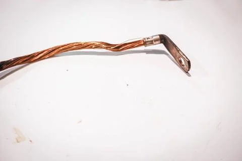 Broken Battery Ground Cable or Strap of Volkswagen Tiguan 1.4 TSI 2014 Stock Photos