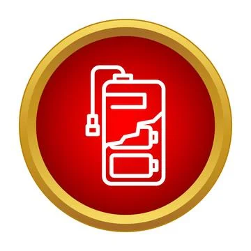 Broken battery icon symbolizing electronics waste and recycling Stock Illustration