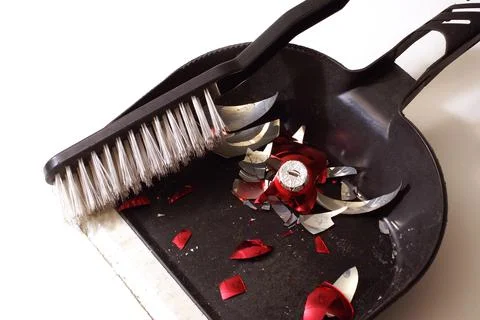 Broken Bauble Cleanup Stock Photos