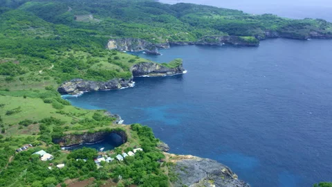 Broken beach aerial shot Stock Footage 249512804