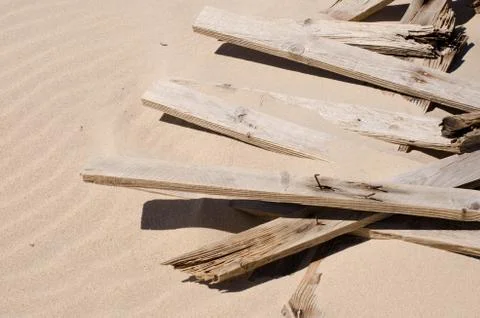 Broken beach defences Stock Photos
