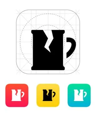 Broken beer mug icon. 스톡 일러스트