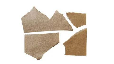 Broken beige ceramic tile pieces on plain background Stock Illustration