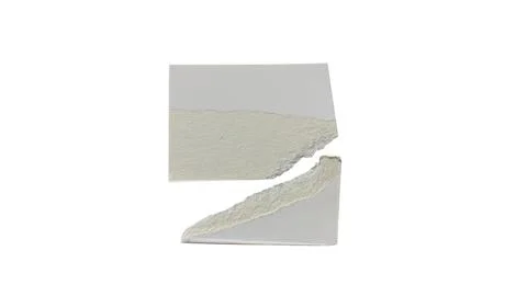 Broken beige fabric on white surface Stock Illustration