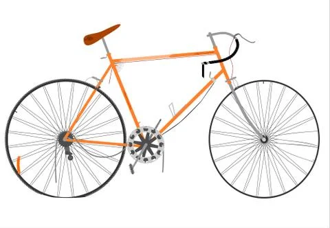 Broken bike. Illustrazione stock