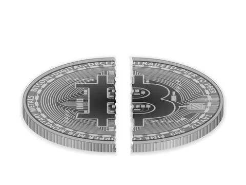 Broken bitcoin Stock Illustration