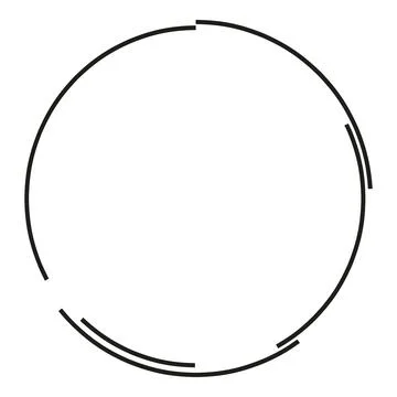 Broken black circle line white background frame 스톡 일러스트