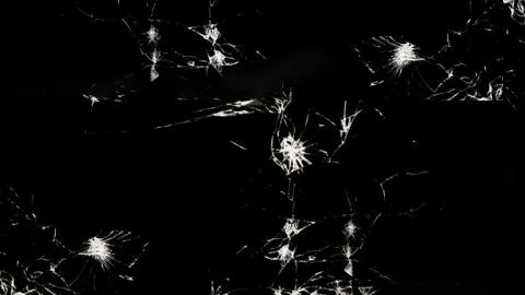 Broken black screen with cracks Foto stock