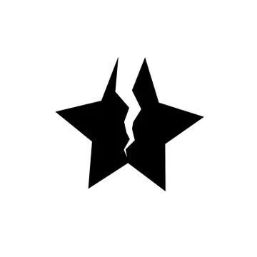 A Broken Black Star. Isolated Vector Stock-Illustration