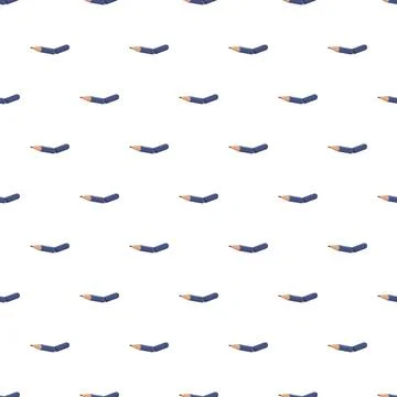 Broken blue pencil elements forming a seamless pattern Illustration