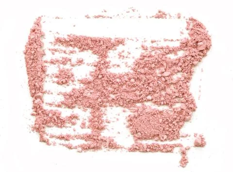 Broken blush face make up isolated on a white background Stock Photos