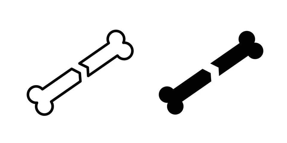 Broken bone icon bundle for website design projects Stock Illustration