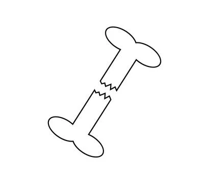 Broken bone icon illustrated on white background Illustrazione stock
