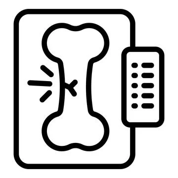 Broken bone icon outline vector. Xray machine Stock Illustration