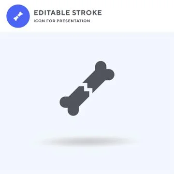 Broken Bone icon vector, filled flat sign, solid pictogram isolated on white, Stock Illustration
