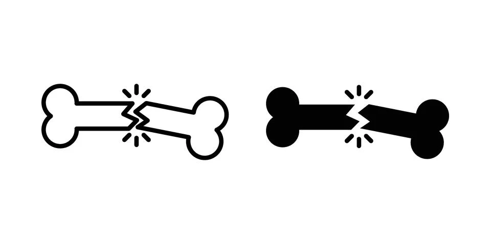 Broken bone icon for web projects Illustrazione stock