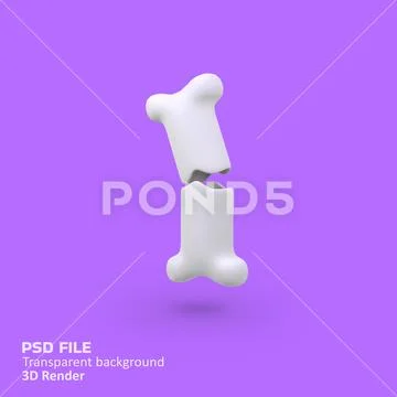 Broken bone isolated 3d render icon illustration PSD Template