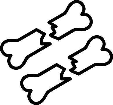 Broken Bone Line Icon Design Stock Illustration