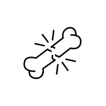 Broken bone vector outline Icon Design illustration. Medical Symbol on White Stock Illustration