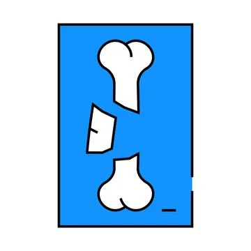 Broken bone x-ray icon color illustration Stock Illustration