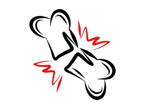Broken Bones Fracture Hand Drawn Icon, Doodle Sketch Vector Illustration Stock Illustration