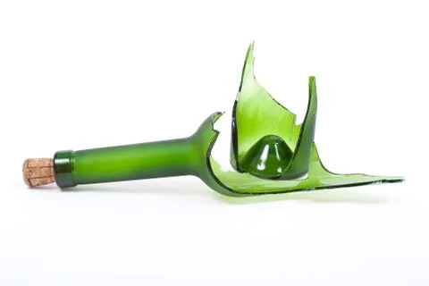 Broken bottle glass Stock Photos