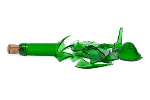Broken bottle glass Stock Photos