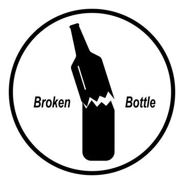 Broken bottle icon Stock Illustration