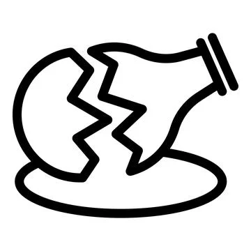 Broken bottle leaking toxic liquid icon Stock Illustration