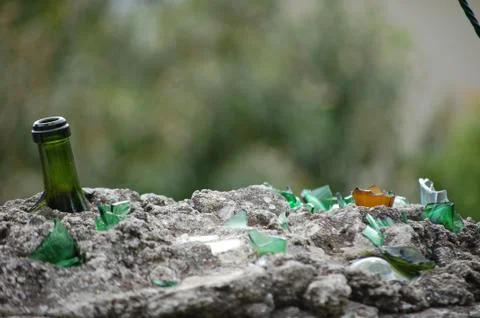 Broken bottles Foto stock
